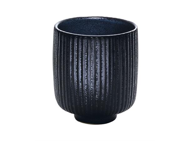 NARA krus u. hank m. relieff 30cl Sort Steingods - Ø:80mm H:95mm 30cl